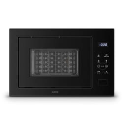 Klarstein Velaire Micro-Ondes Encastrable 25 L avec Grill 850W 1200W Grill 8 Programmes Commande Tactile Acier Inox Noir