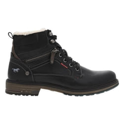 Bottes talon décroché bas Mustang Shoes noir - Cuir - Zip - Tige moyenne - Femme