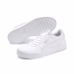 PUMA Carina Leather, Femelle, Adulte, Chaussures de sport à la mode, Blanc, EUE, Monochromatique