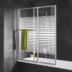 Description générale Pare-douche coulissant et rabattable, Schulte, paroi de baignoire extensible à 2 volets en verre de sécu ...