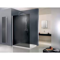 Description générale La paroi de douche à l'italienne Walk In, avec un profilé en aspect chromé et un verre fumé anthracite,  ...