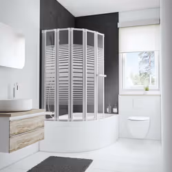 Description générale Ce pare-douche rabattable est l'accessoire idéal pour votre salle de bains, alliant fonctionnalité et es ...