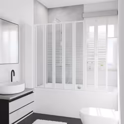 Description générale Un pare-douche rabattable, sans percer, qui permet d'alterner entre une douche vivifiante et un bain rel ...