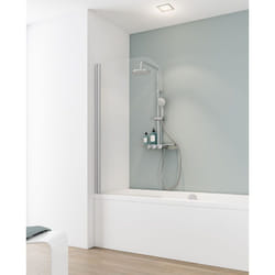 Schulte - Pare-baignoire pliant, verre 5 mm, paroi de baignoire 1 volet Capri, écran de baignoire pivotant Verre transparent, profilé alu argenté, 80