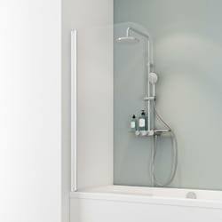 Schulte - Pare-baignoire pliant, 80 x 140 cm, verre 5 mm, paroi de baignoire 1 volet Capri, écran de baignoire pivotant Verre transparent, profilé