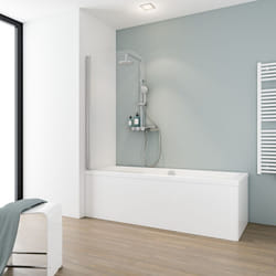 Schulte - Pare-baignoire pliant, 80 x 140 cm, verre 5 mm, paroi de baignoire 1 volet Capri, écran de baignoire pivotant Verre transparent, profilé