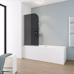 Pare-douche rabattable, verre 5 mm, profilé aspect chromé, décor fumé Vous êtes fan de bien-être ou plutôt du style pressé ? ...