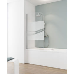 Schulte - Pare-baignoire pliant, verre 5 mm, paroi de baignoire écran de baignoire pivotant, Décor sérigraphié liane, profilé aspect chromé, 1 volet