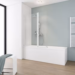 Description générale Le pare-douche rabattable avec 2 volets est conçu en verre transparent de 5 mm et dispose d'un profilé b ...