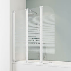 Schulte - Pare-baignoire pliant 125 x 140 cm, paroi de baignoire 3 volets Komfort, écran de baignoire pivotant profilé blanc, décor rayures