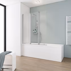 Pare-douche rabattable avec 3 volets, verre transparent 5 mm, profilé alu-argenté Vous êtes fan de bien-être ou plutôt du sty ...