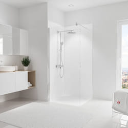 Panneau mural Blanc, revêtement pour douche et salle de bain, DécoDesign couleur Schulte Lot de 2 panneaux muraux 90 x 210 cm