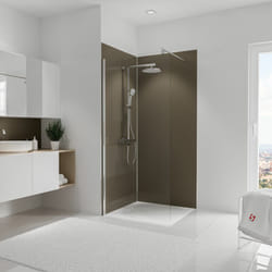 Panneau mural Taupe, revêtement pour douche et salle de bain, DécoDesign couleur Schulte Lot de 2 panneaux muraux 90 x 210 cm
