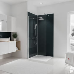 Panneau mural Anthracite, revêtement pour douche et salle de bain, DécoDesign couleur Schulte Lot de 2 panneaux muraux 90 x 210 cm
