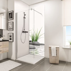 Panneau mural 90 x 210 cm, revêtement pour douche et salle de bain, DécoDesign photo Schulte Pierres zen et herbes