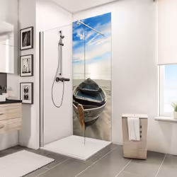 Panneau de revêtement mural, DécoDesign PHOTO, Bateau en niche Vous souhaitez remplacer votre baignoire par une douche, habil ...