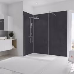 DESCRIPTION GÉNÉRALE Pack de 3 panneaux de revêtement muraux + 5 Profilés alu, DécoDesign DéCOR, Ardoise. Idéal pour remplace ...