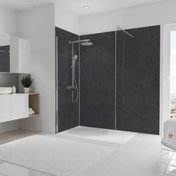 Schulte - Panneau mural Lot de 3 panneaux muraux 100 x 210 cm + 5 profilés Ardoise, revêtement pour douche et salle de bain, DécoDesign décor