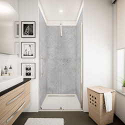 Schulte - Panneau mural Lot de 3 panneaux muraux 100 x 210 cm + 5 profilés Pierre gris clair, revêtement pour douche et salle de bain, DécoDesign