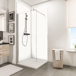 Panneau mural Blanc structuré, revêtement pour douche et salle de bain, DécoDesign décor Schulte Lot de 2 panneaux muraux 100 x 210 cm
