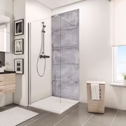 Panneau mural Décodesign Décor 100x210 cm revêtement mural décoratif 3D gris antico pour douche Schulte