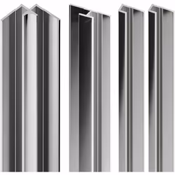 Pack de 2 profilés de finition + 1 profilé d'angle + 1 profilé d'extension pour panneau mural de douche, DécoDesign, Schulte, ...