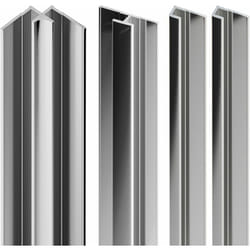 Lot de 2 profilés de finition + 1 profilé d'angle + 1 profilé d'extension pour panneau mural de douche, DécoDesign Schulte Chromé, 210 cm