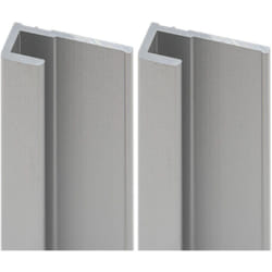 Profilé de finition pour panneau mural de douche, DécoDesign Schulte Alu-argenté, Lot de 2 profilés 255 cm