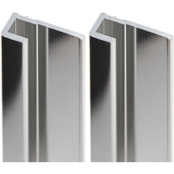 Profilé de finition pour panneau mural de douche, DécoDesign Schulte Aspect chromé, Lot de 2 profilés 255 cm