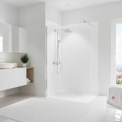 Panneau mural Blanc, revêtement pour douche et salle de bain, DécoDesign couleur Schulte Lot de 2 panneaux muraux: 90 x 210 cm + 120 x 210 cm