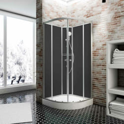 Schulte - Cabine de douche intégrale 90 x 90 x 204 cm, arrondie, cabine de douche complète avec portes coulissantes, Veronna