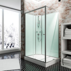 Cabine de douche intégrale 120x80 cm cabine de douche complète rectangulaire porte coulissante ouverture vers la gauche Schulte