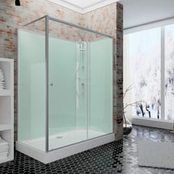 Schulte - Cabine de douche intégrale 90 x 120 x 204 cm avec porte coulissante, verre 5 mm, cabine de douche complète Ibiza paroi latérale à gauche,