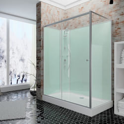 Schulte - Cabine de douche intégrale 140 x 90 x 204 cm avec porte coulissante, verre 5 mm, cabine de douche complète Ibiza paroi latérale à droite,