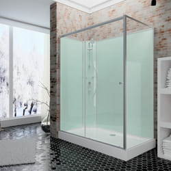 Schulte - Cabine de douche intégrale 90 x 160 x 204 cm avec porte coulissante, verre 5 mm, cabine de douche complète Ibiza paroi latérale à droite,