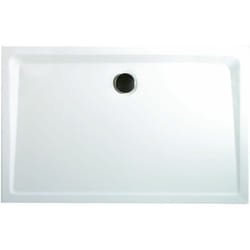 Receveur de douche acrylique 100 x 80 x 3,5 cm, rectangulaire, extra plat à poser ou à encastrer, avec pieds Schulte