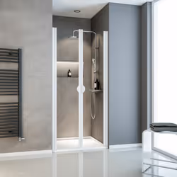 Description générale Une porte de douche battante est la solution idéale pour les petites salles de bains. Elle combine fonct ...