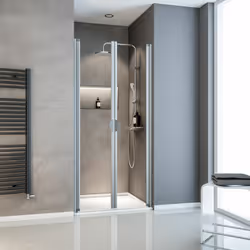 Portes de douche battantes en niche Une porte de douche battante est la solution idéale pour les petites salles de bains. On  ...