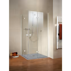 Cabine de douche avec accès d'angle avec portes pivotantes-pliantes Ces porte de douche sont modernes, tendances et d'un desi ...