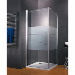 Description générale Combinée avec une paroi latérale, cette porte de douche pivotante est la solution classique et idéale po ...