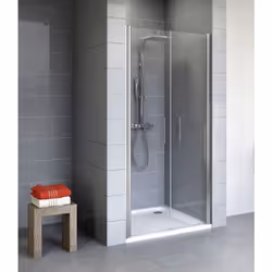 Portes de douche battantes, Profilé aspect chromé, verre anticalcaire Une porte de douche battante est la solution idéale pou ...
