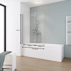 Pare-douche, verre transparent, profilé chromé Vous êtes fan de bien-être ou plutôt du style pressé ? Pas de problème ! Un pa ...