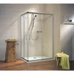 Cabine de douche avec accès d'angle droit avec portes coulissantes Ces porte de douche sont modernes, tendances et d'un desig ...