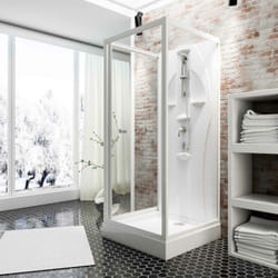 Schulte - Cabine de douche intégrale 90 x 90 x 210 cm, verre de sécurité 5 mm, cabine de douche complète, blanc alpin Juist