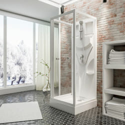 Schulte - Cabine de douche intégrale 80 x 80 x 210 cm, verre de sécurité 5 mm, cabine de douche complète, blanc alpin Juist