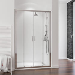Porte de douche coulissante, verre 6 mm, 4 éléments, profilé aspect chromé, Impériale Schulte 180 x 200 cm