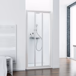 Porte de douche coulissante Cette paroi de douche coulissante n'empiète pas dans la pièce et s'adapte à merveille dans une pe ...