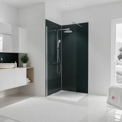Schulte - Panneau mural Anthracite, revêtement pour douche et salle de bain, DécoDesign couleur Lot de 2 panneaux muraux 90 x 210 cm + 3 profilés