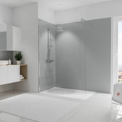 Schulte - Panneau mural Gris argenté, revêtement pour douche et salle de bain, DécoDesign couleur Lot de 3 panneaux muraux 90 x 210 cm + 5 profilés