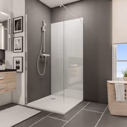 Panneau de revêtement mural, DécoDesign BRIO, blanc brillant Vous souhaitez remplacer votre baignoire par une douche, habille ...